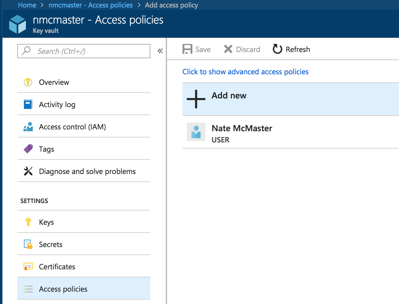 Add access policy for the app
