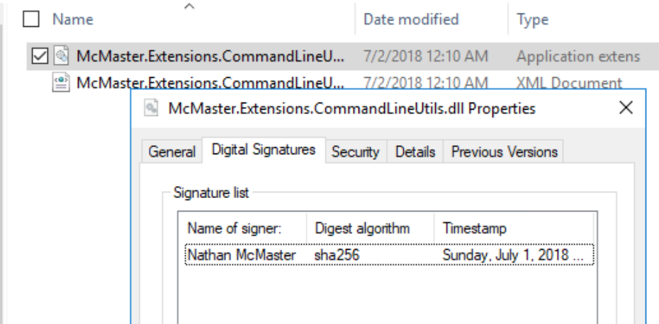 Viewing binary digital signatures